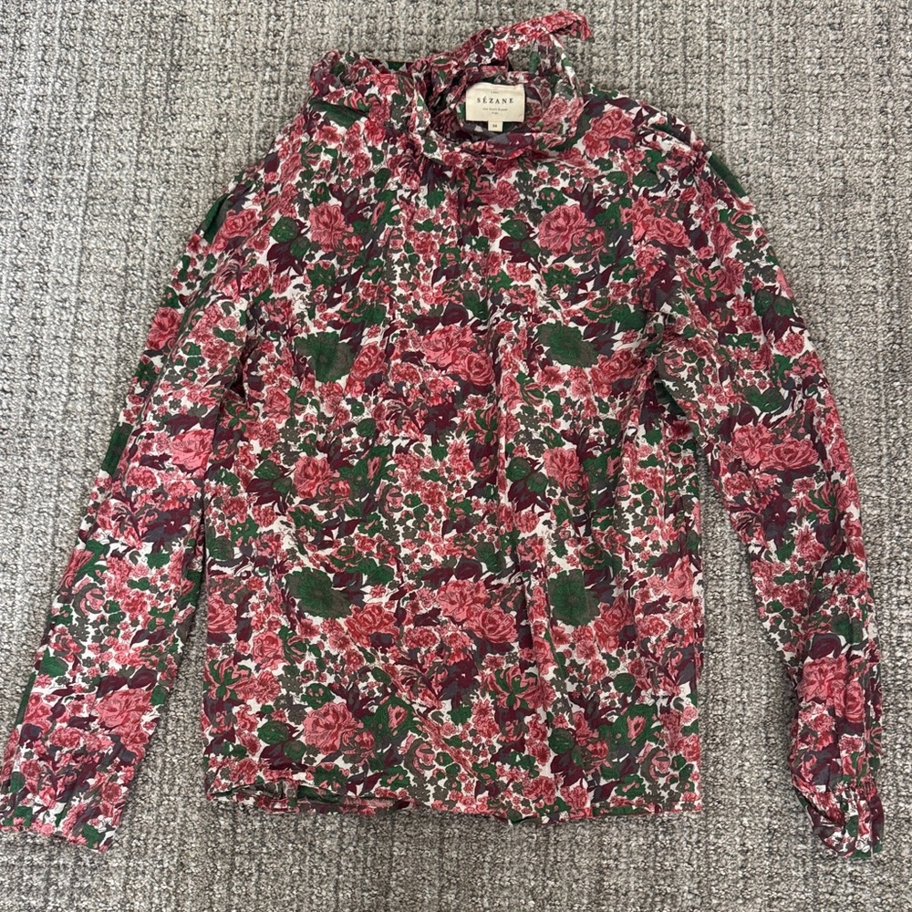 Sezane Floral Blouse